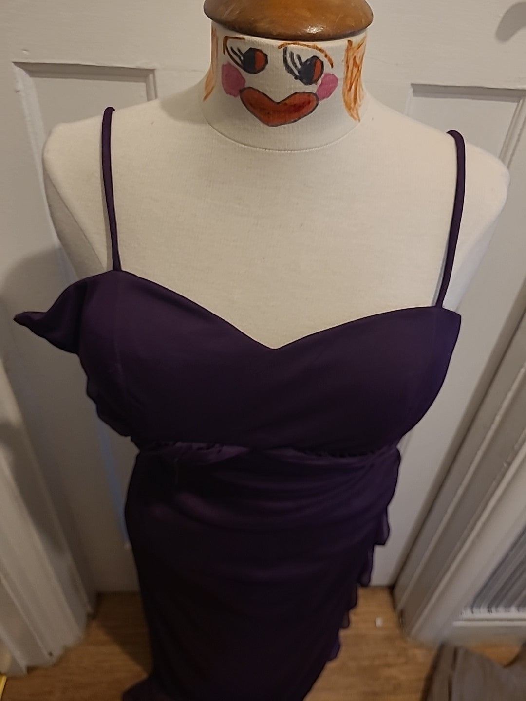 Ladies Betsy&Adam Size 10 Purple Padded Sleeveless Long Dress