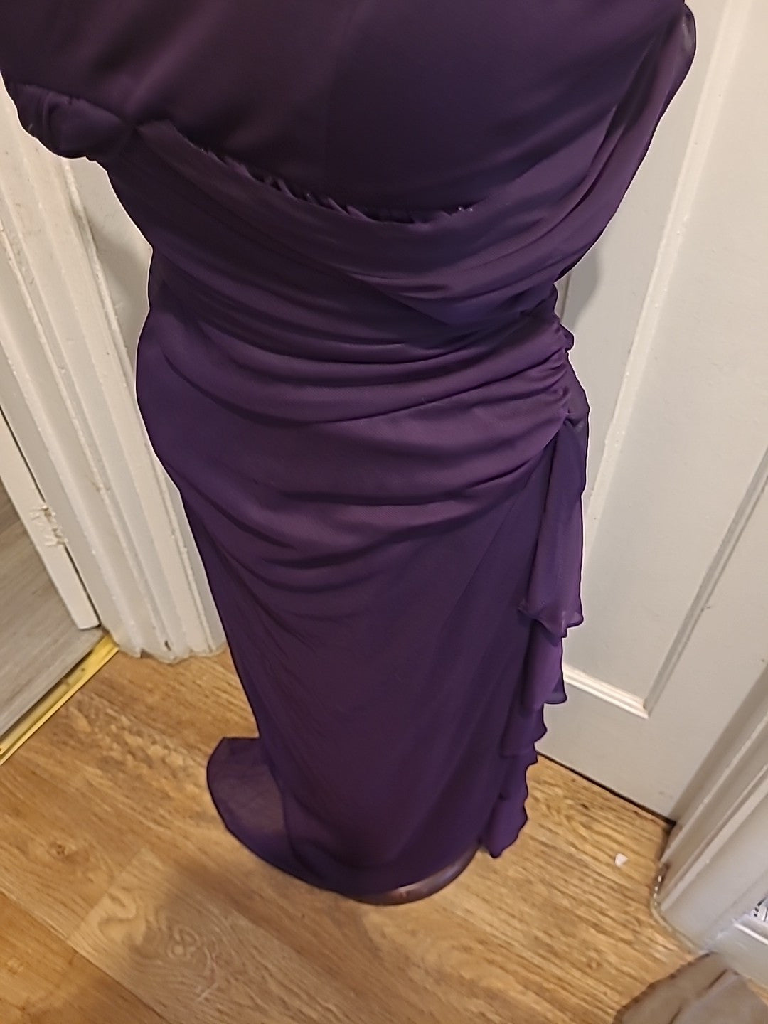 Ladies Betsy&Adam Size 10 Purple Padded Sleeveless Long Dress