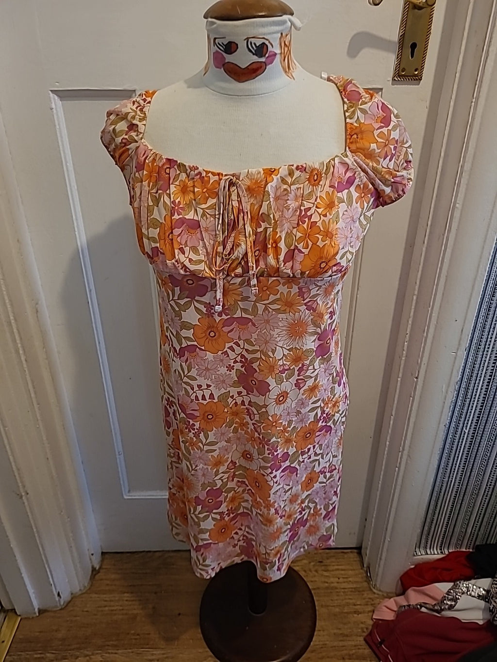 Ladies Primark Size 12 Multi Floral Cap Sleeved Dress