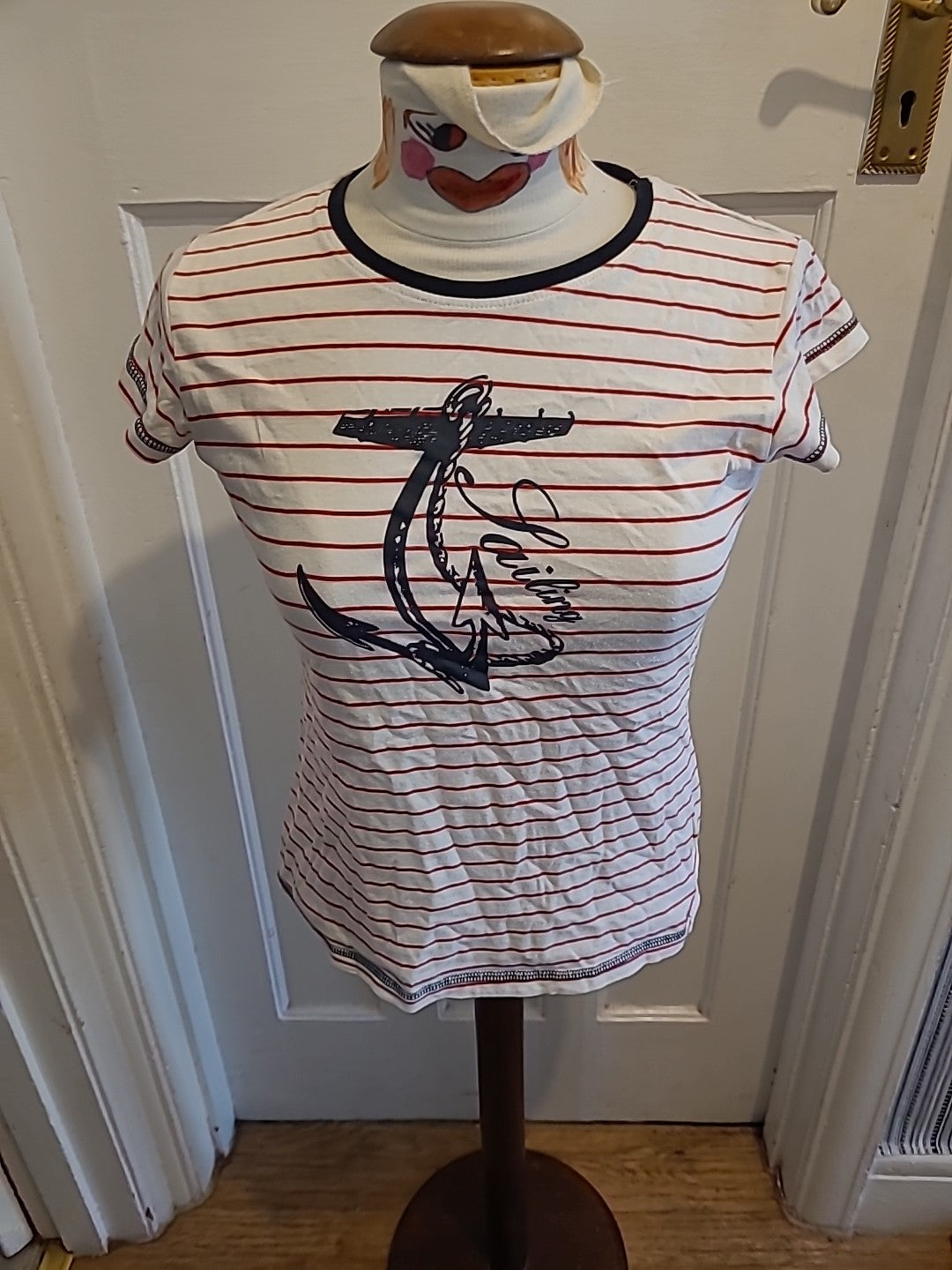 Ladies Jolinesse Size 10/12 Striped Short Sleeved Tshirt