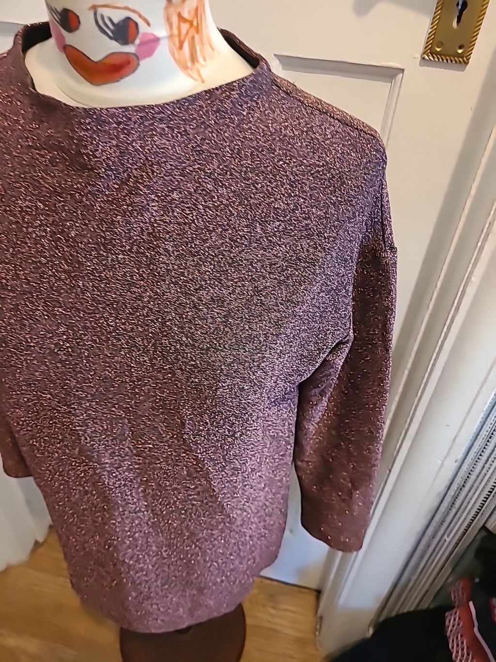 Ladies Tu Size 8 Bronze Shimmer Long Sleeved Blouse