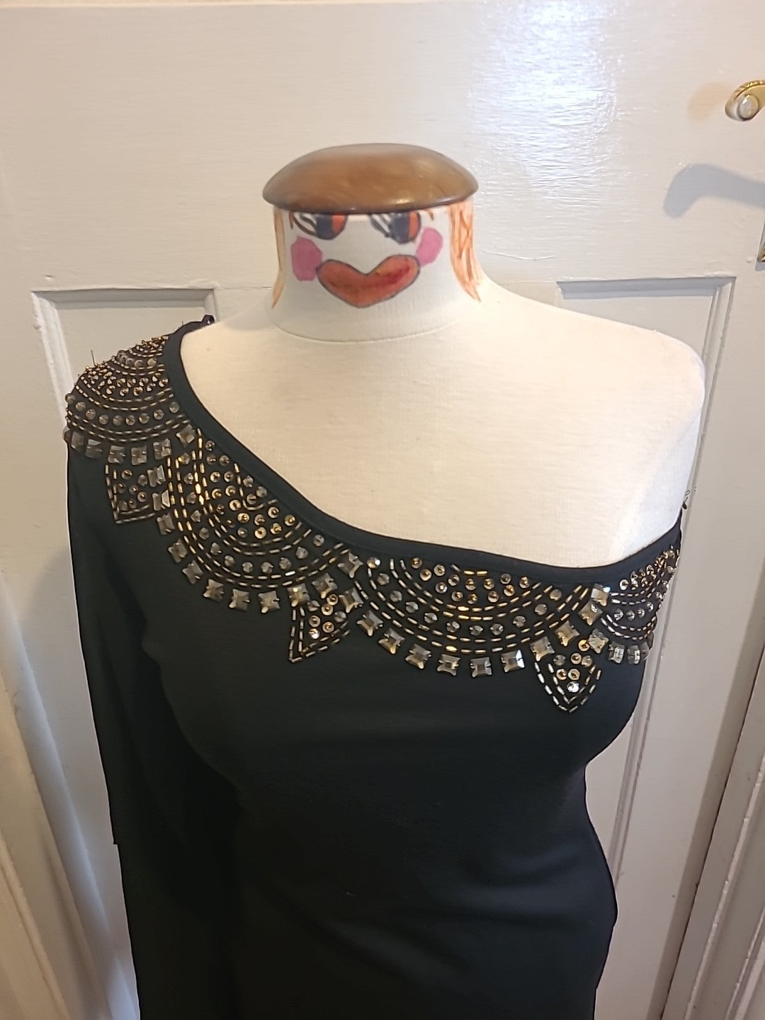 Brand New Tagged Ladies New Look Size 10 Black Off The Shoulder Dress