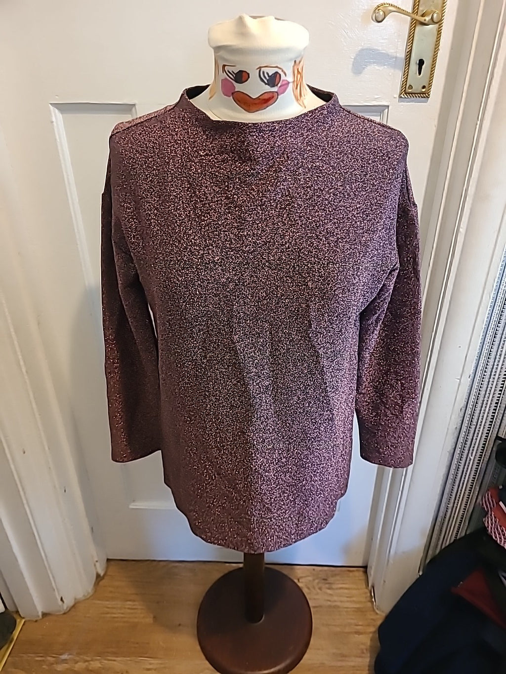 Ladies Tu Size 8 Bronze Shimmer Long Sleeved Blouse