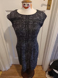 Ladies George 12 Black/Grey Cap Sleeved Dress
