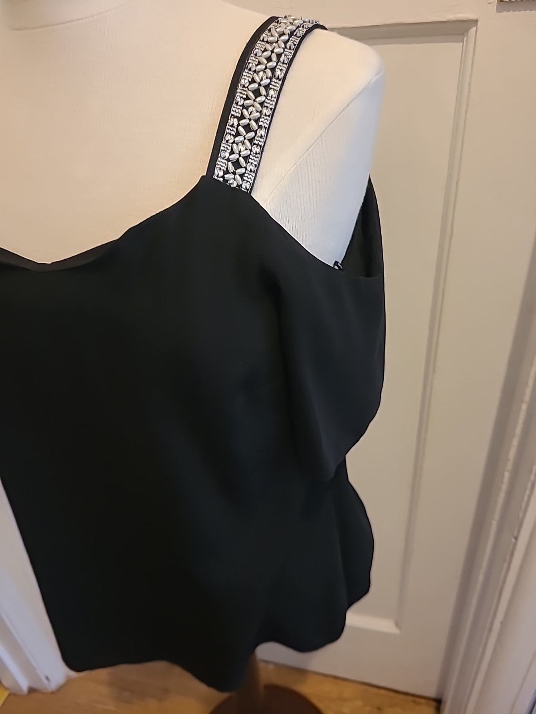 Ladies Dorothy Perkins Size 10 Black White Deatiled Shoulder Straps...