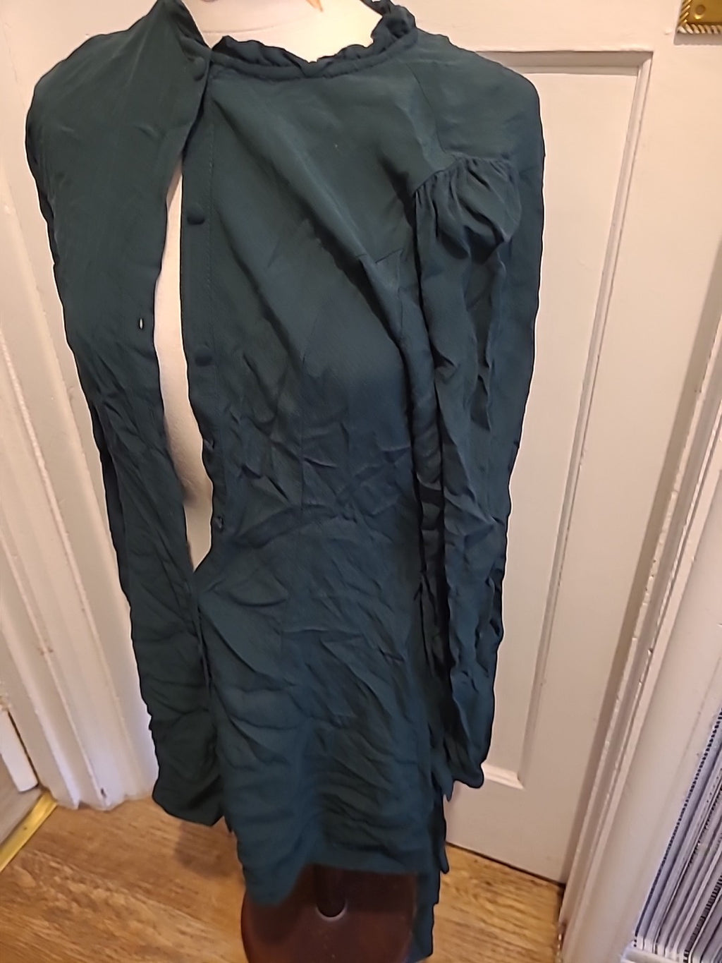 Ladies Primark 10 Bottle Green Long Sleeved Dress
