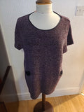 Ladies Apricot S/M Purple Fleck Short Sleeved Dress